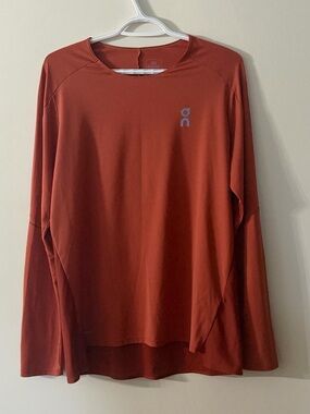 On Running Men's Long Sleeve Tech Tee - Rust Orange Size Medium